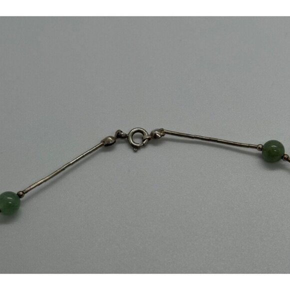 925 STERLING SILVER NEPHRITE NECKLACE - Picture 6 of 9